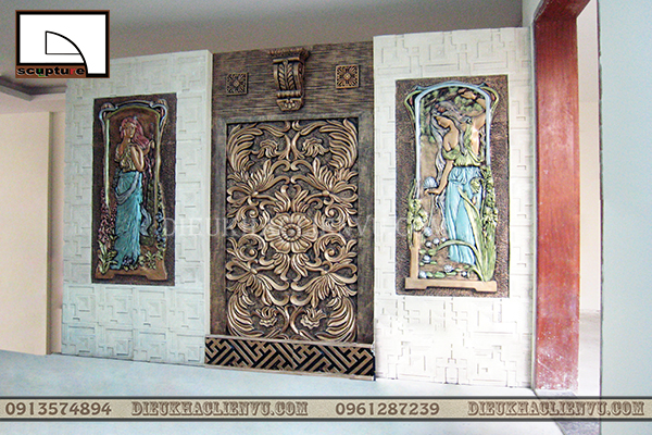 Tranh ph&ugrave; đi&ecirc;u c&ocirc; g&aacute;i Nhật ốp tường s&acirc;n vườn